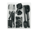 36 Piece Kitchen Gadget Set with Kitchen Cooking Utensils, and Drawer Organizer, Black