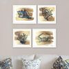 Trendy Decor 4U 4-PC Vignette Gold Sea Collection White Framed Wall Art for Living Room, Bedroom Wall Art Print for Home Decor by Bluebird Barn