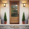 2 Pack 3 ft Outdoor Artificial Topiary Cedar Plants Fake Tree UV Rated Potted Plants for Porch Decor Faux Pine Tree for Perfect Housewarming Gift