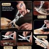 "Professional Kitchen Scissors Set - Industrial Strength German Steel with Rebound Mechanism - Cuts Bones & Veggies"