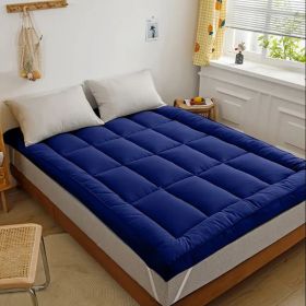 Topper Pad for Mattress Queen (Color: Navy blue)