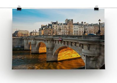 Pont neuf Ile de la Cite Canvas Print or Poster (Type: Standard Framed Canvas Print, size: Large (24" x 16"))